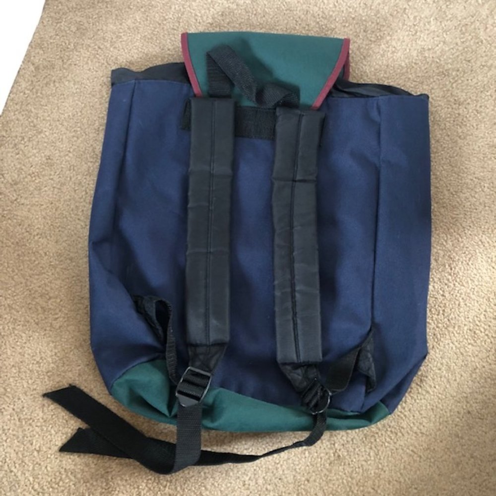 Northwest Territory Backpack - Navy Blue, Green and Maroon - Very Good Condition - Picture 2 of 5